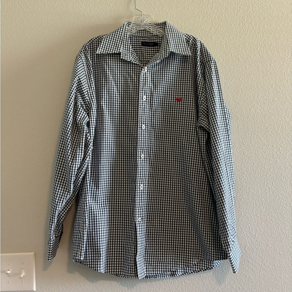Southern Marsh Checkered Button Down Dress Shirt size large